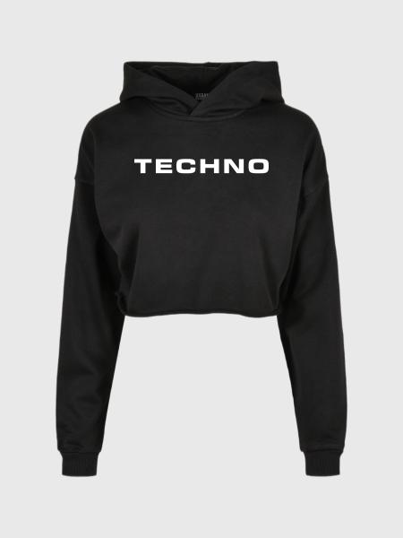 TECHNO - Oversized Cropped Hoodie