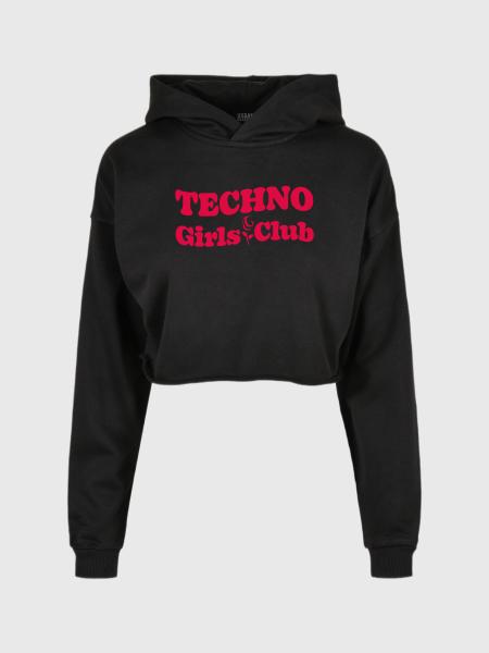 Techno Girls Club - Oversized Cropped Hoodie